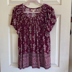 Purple Patterned Blouse